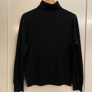 J Crew Black Merino Turtleneck Sweater Sz M